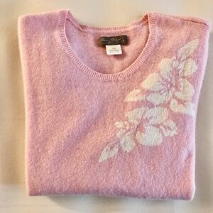 Tommy Bahama Pink and White Cashmere Sweater